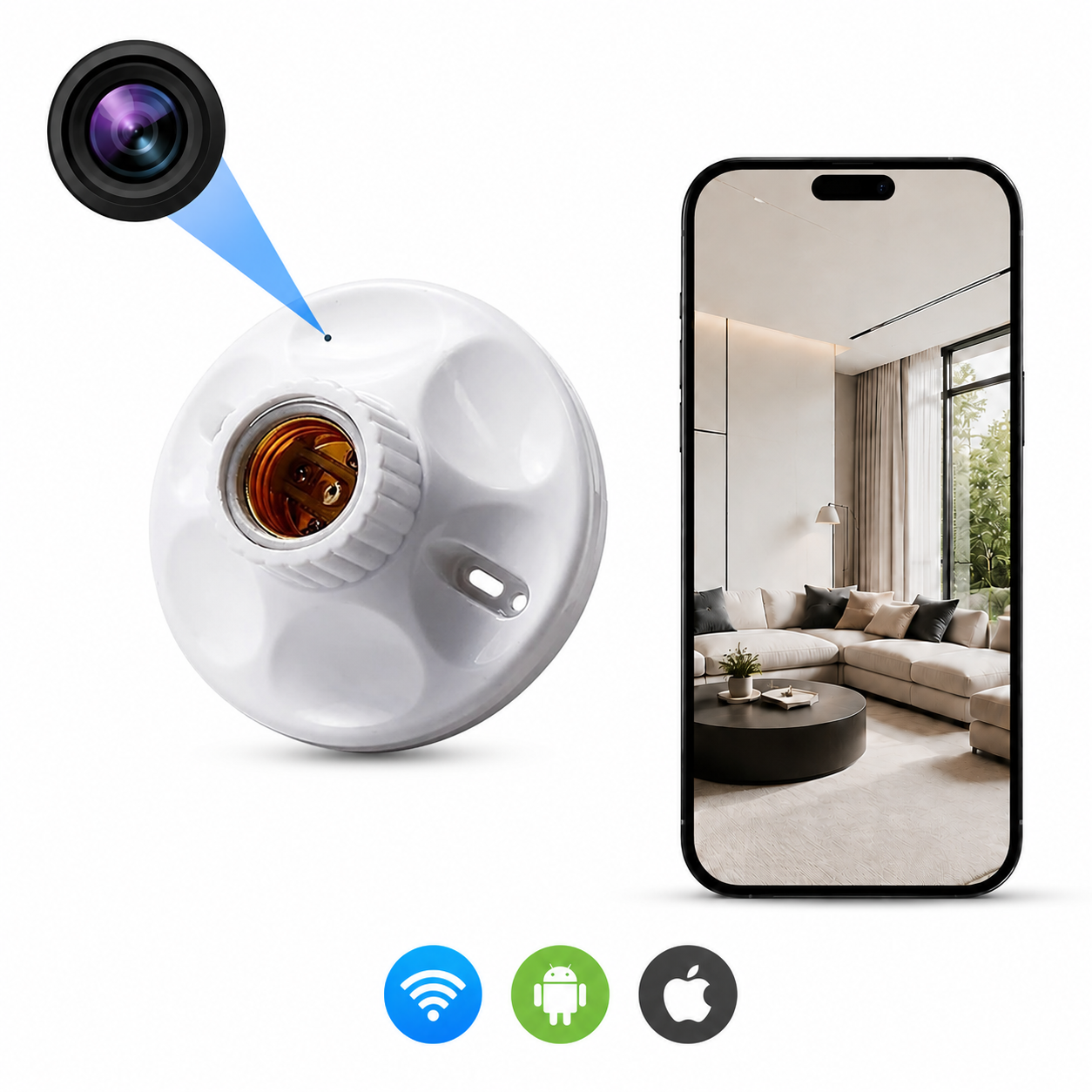 1080P WiFi Bulb Socket Security Camera
