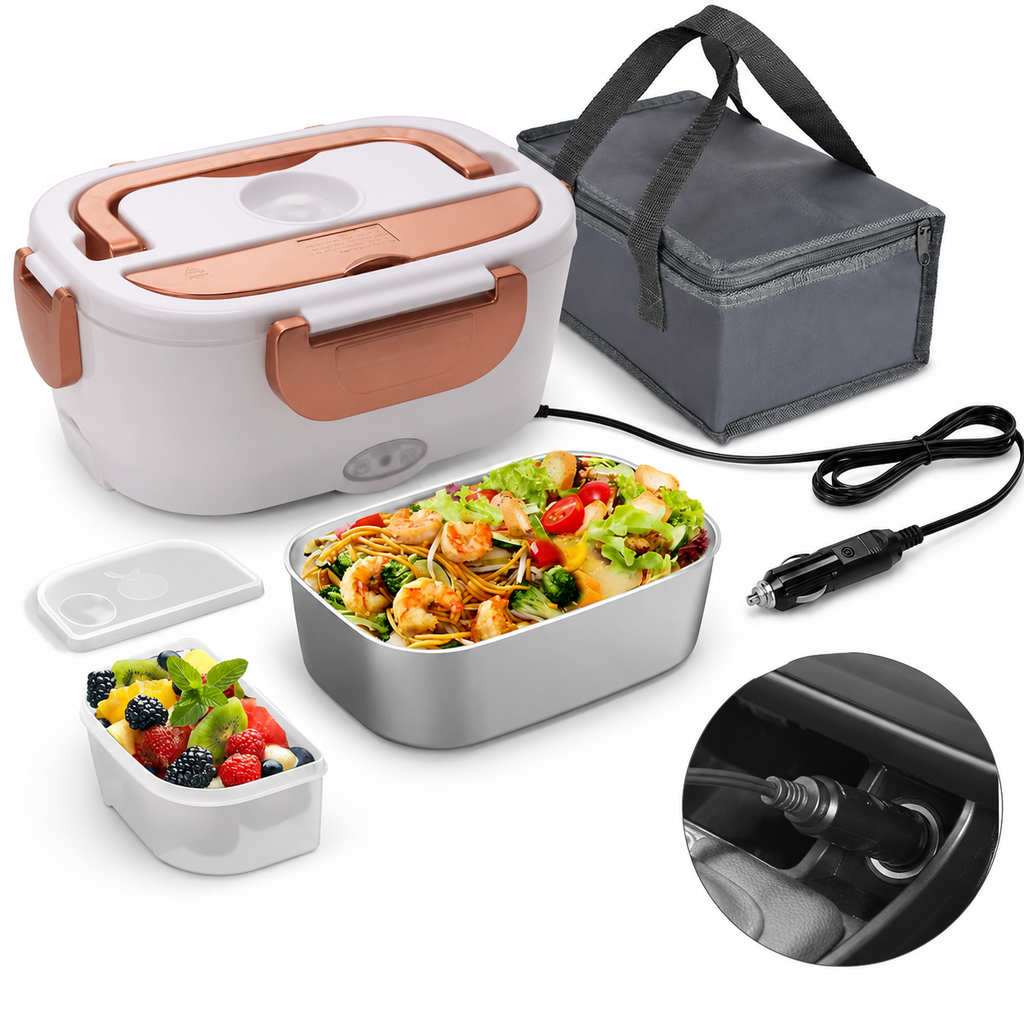 1.5L Electric Lunch Box Food Warmer for Car, Truck, Home & Office | 12V/24V/110V/220V Heated Lunch Box