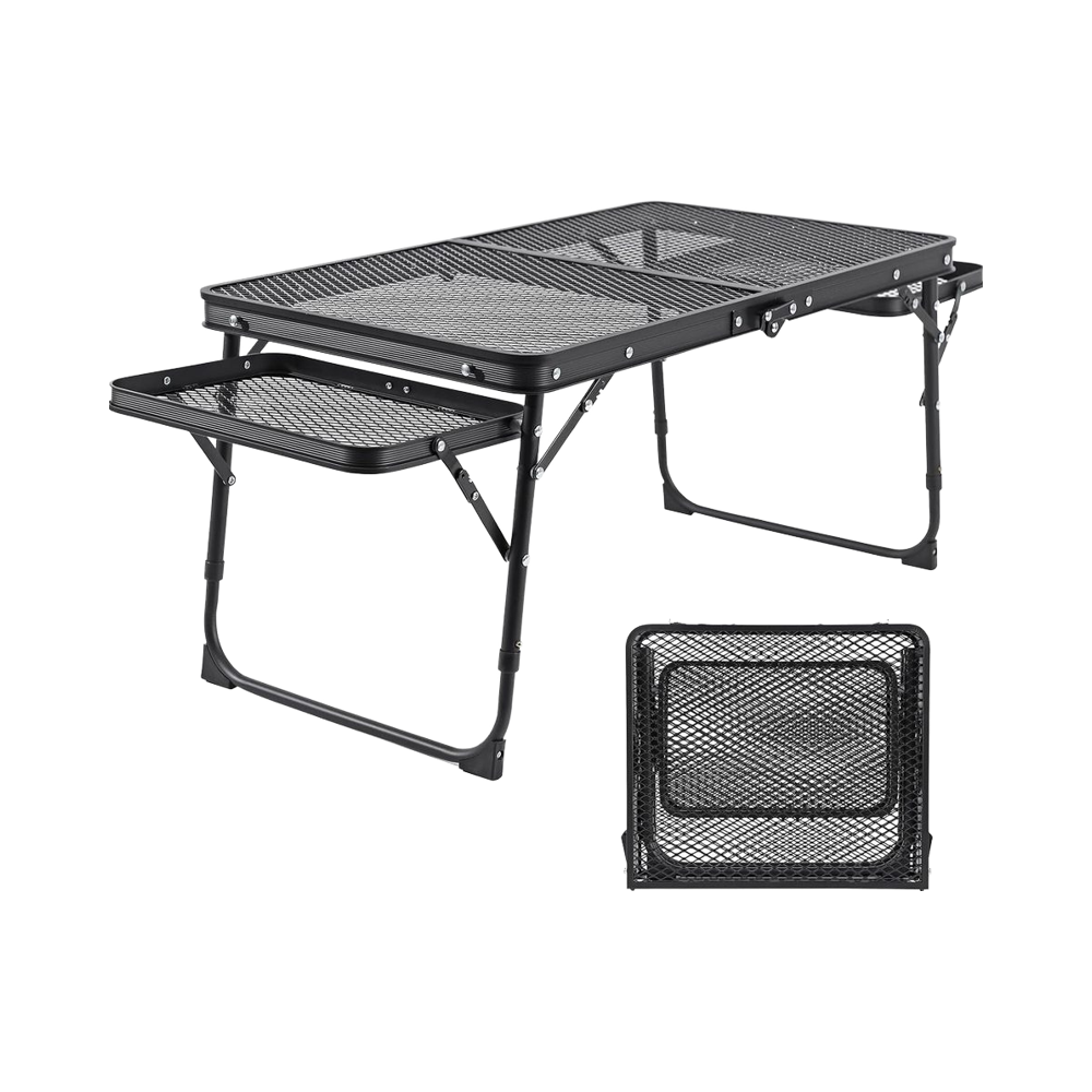 Portable Folding Camping Grill Table – Adjustable Height Outdoor BBQ & Picnic Table