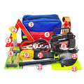 11-in-1 Car Emergency Roadside Assistance Kit – Portable Auto Safety Tool Set with Air Compressor, First Aid Kit, Tow Rope & Warning Triangle