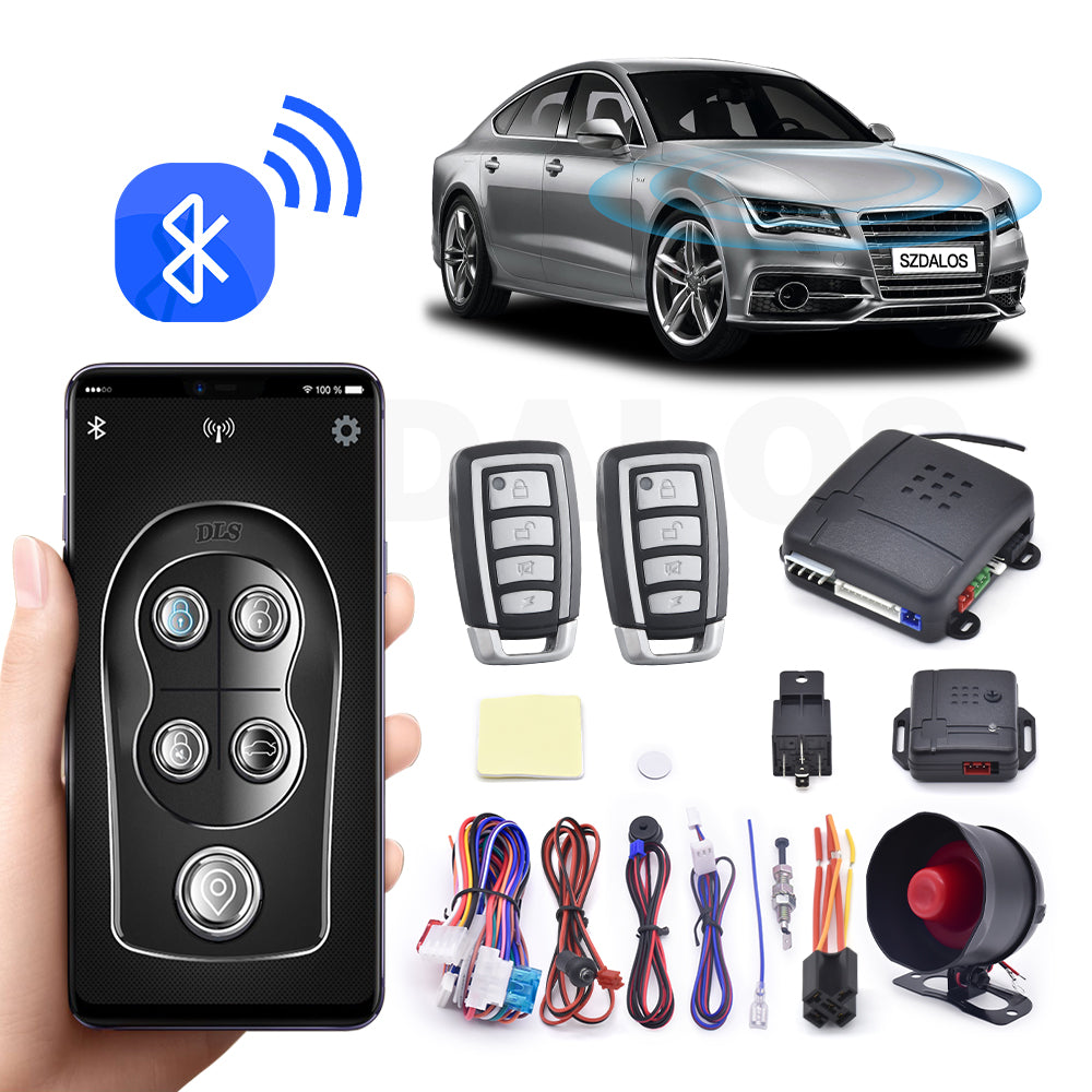 Universal 12V Car Alarm System – Bluetooth App Control, Keyless Entry & Anti-Theft