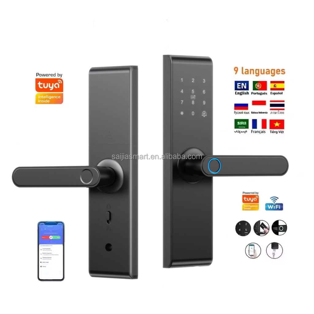 Z20 Smart Door Lock – Tuya WiFi Fingerprint, Password, Card & Key Keyless Entry