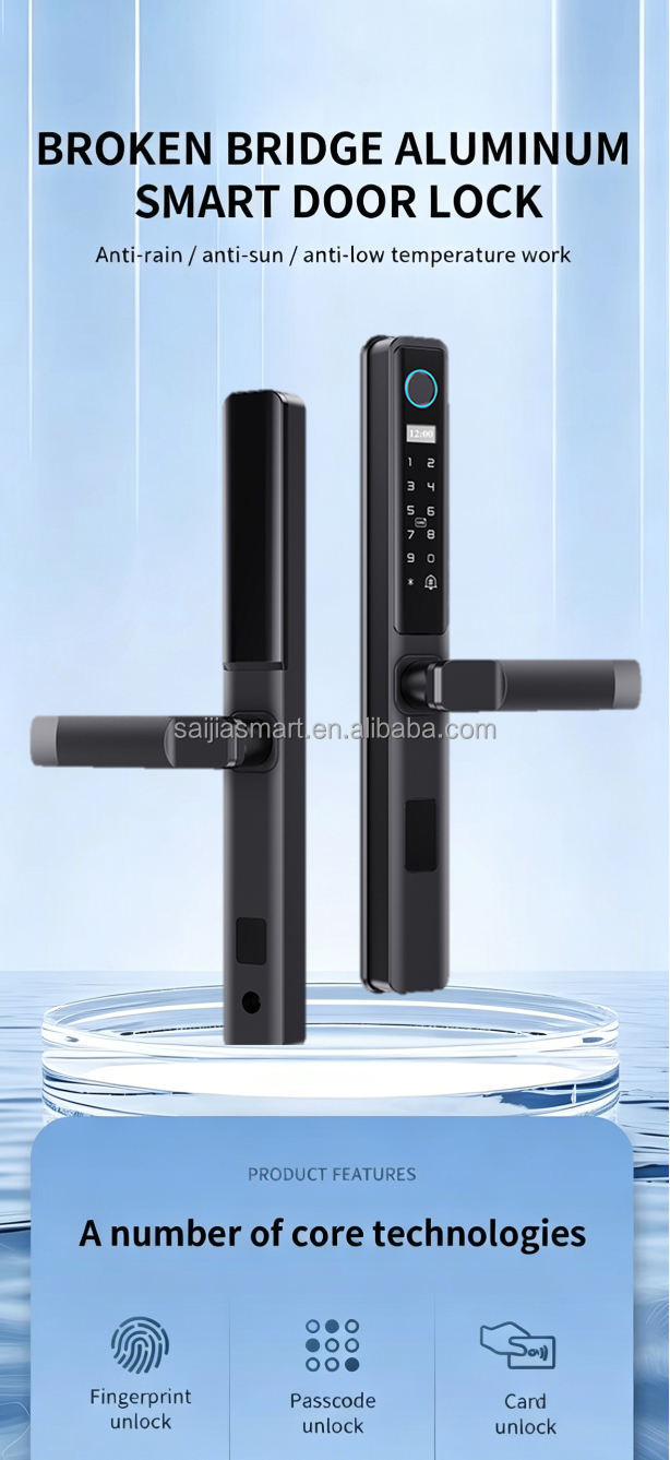 D02 Smart Door Lock – Tuya WiFi Fingerprint, Password, Card & Key Keyless Entry