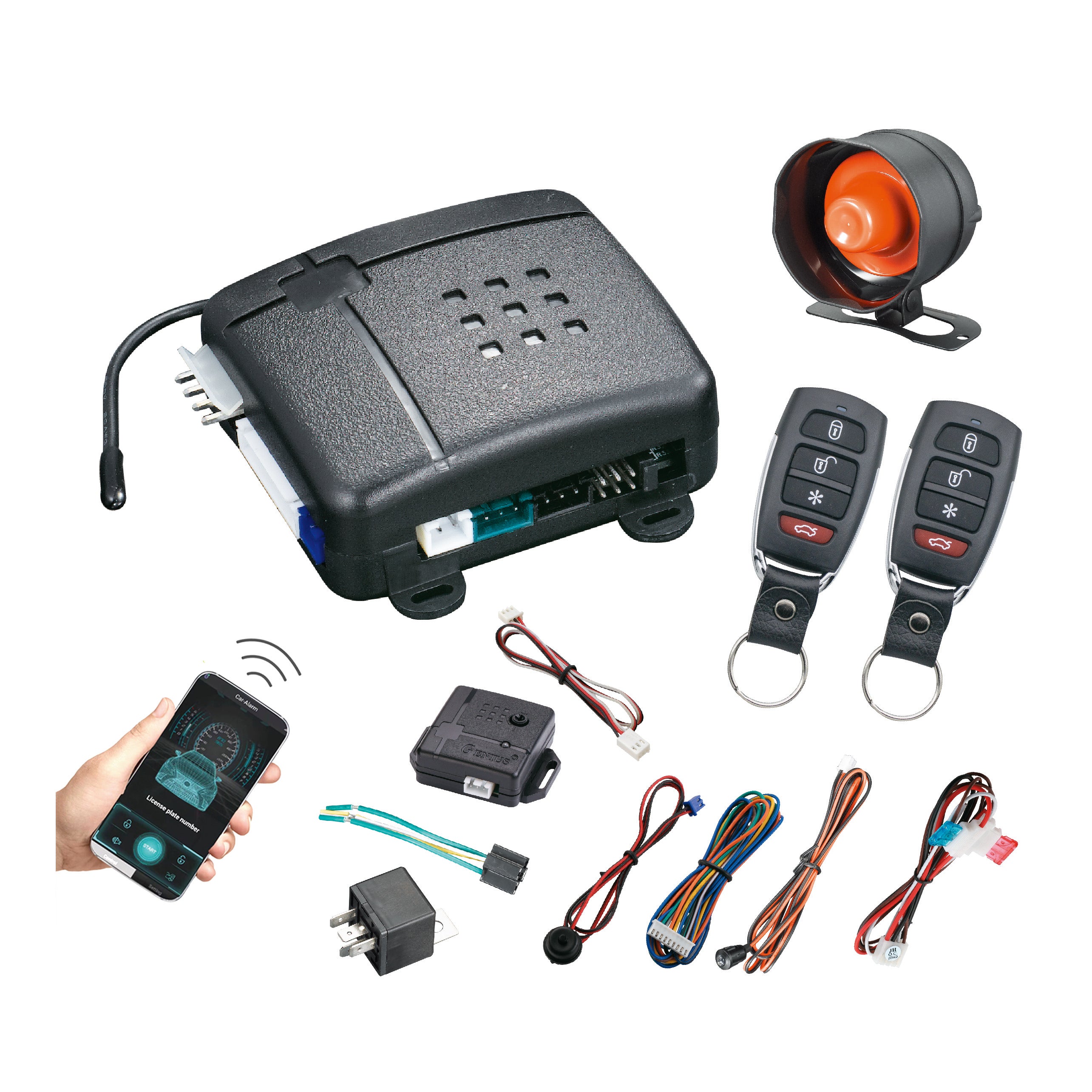 BT-V200 Universal Car Alarm with Cut Off – Bluetooth App, Keyless Entry & Anti-Hijacking