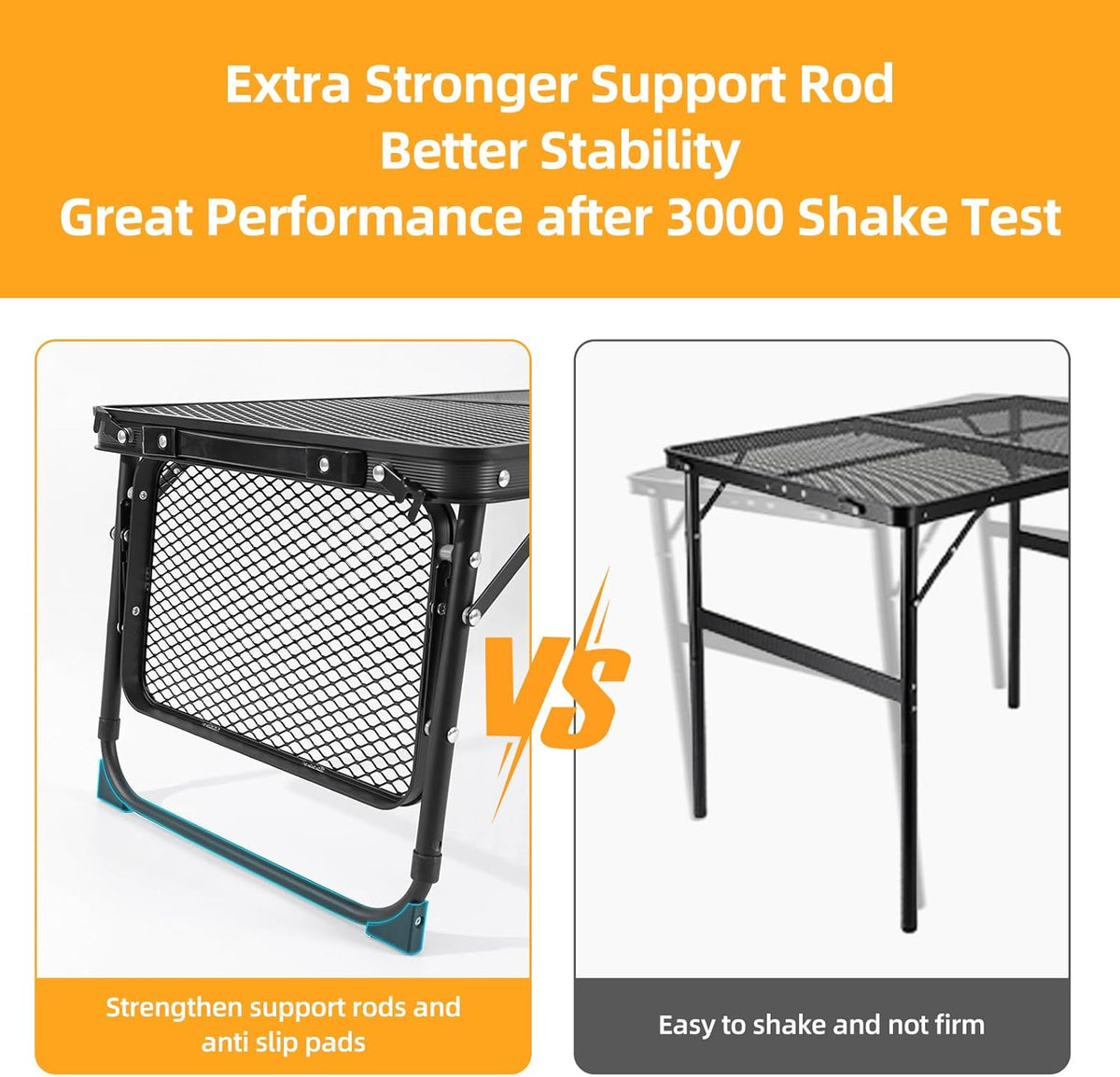 Portable Folding Camping Grill Table – Adjustable Height Outdoor BBQ & Picnic Table