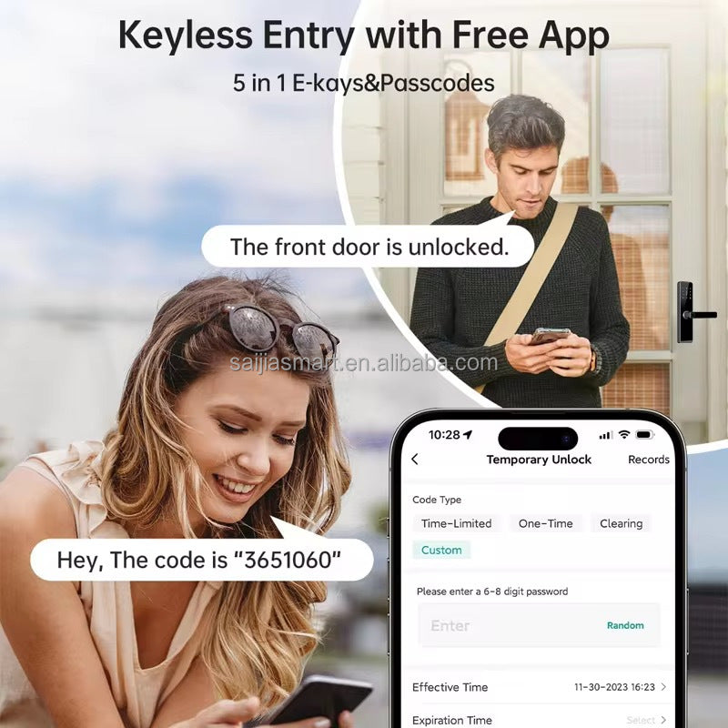Z20 Smart Door Lock – Tuya WiFi Fingerprint, Password, Card & Key Keyless Entry