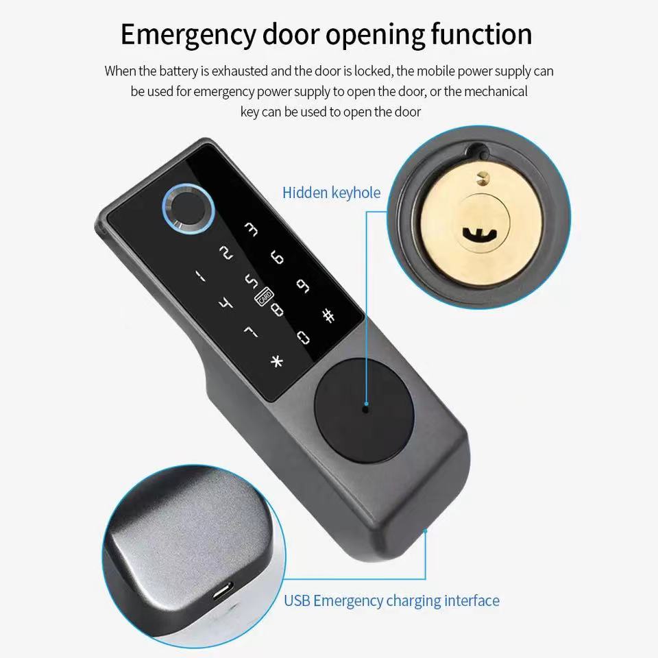X1Pro Tuya Smart Fingerprint Door Lock – WiFi & Bluetooth Rim Lock for Gates