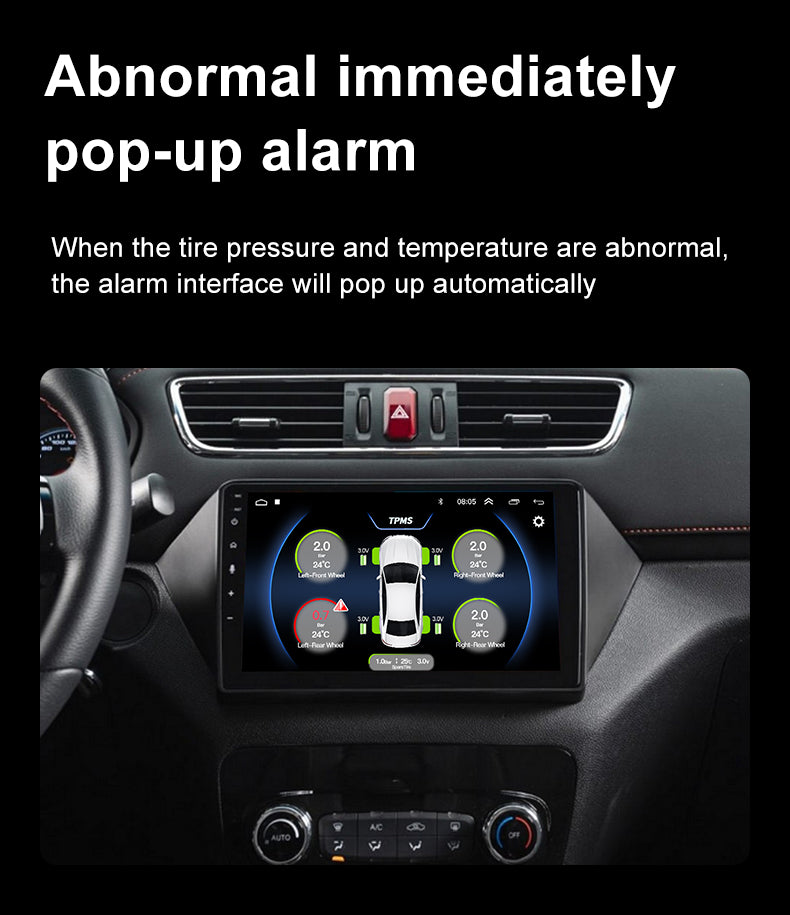CAREUD TPMS with 4 Internal Sensors – Bluetooth Tyre Pressure Monitoring System for Cars
