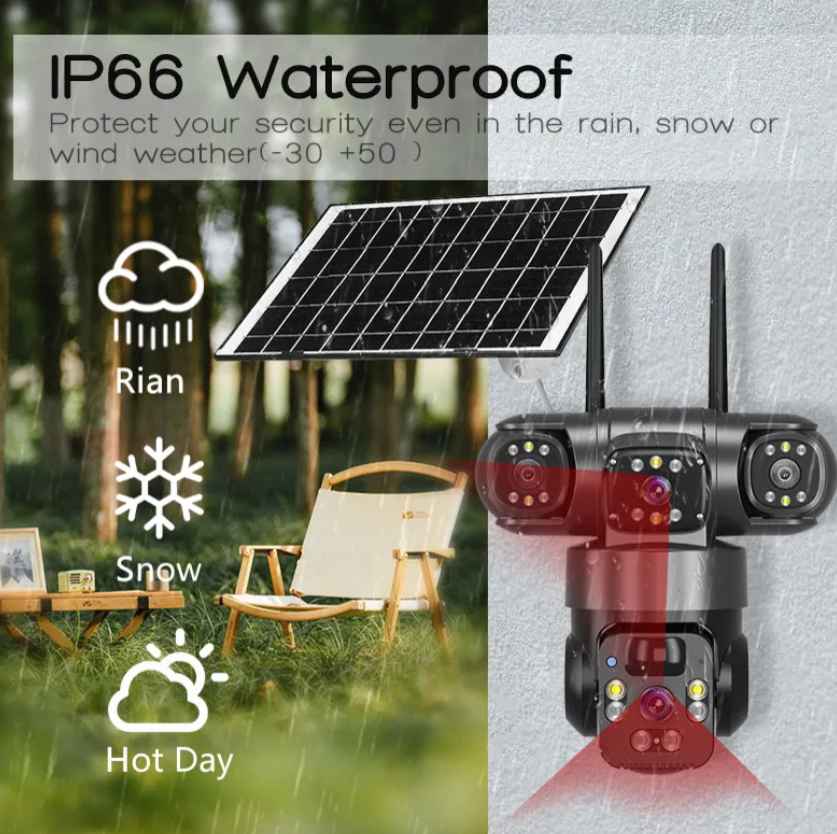 15MP 4G Solar Security Camera 360° WiFi Outdoor CCTV with Night Vision & Motion Tracking