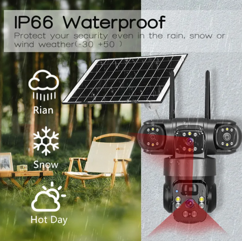 15MP 4G Solar Security Camera – 360° PTZ, Night Vision, Motion Tracking & Two-Way Audio