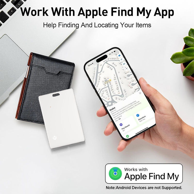 WESOLVET Smart Wallet Tracker Card – Apple Find My & Google Find Hub GPS Locator
