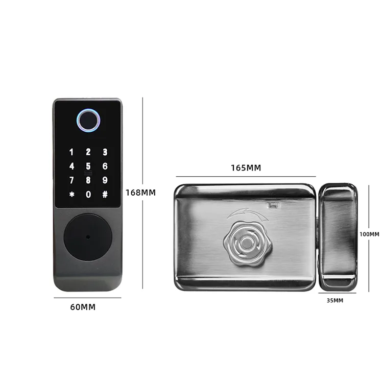 X1Pro Tuya Smart Fingerprint Door Lock – WiFi & Bluetooth Rim Lock for Gates