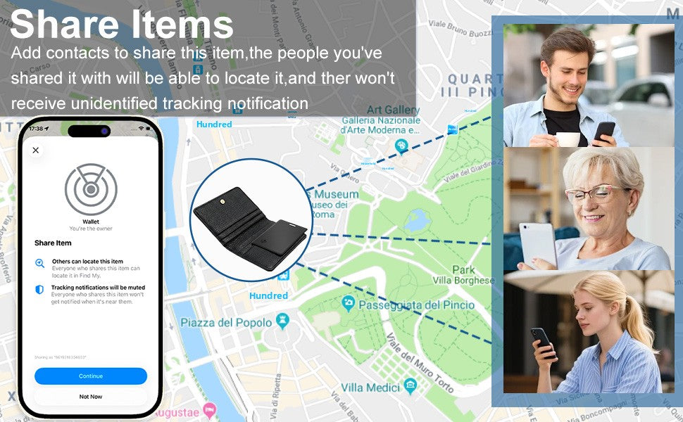 WESOLVET Smart Wallet Tracker Card – Apple Find My & Google Find Hub GPS Locator