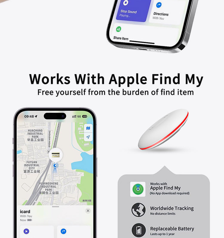 WESOLVET 4-Pack Smart Tracker Tags – Apple Find My GPS Locator IP67 Waterproof