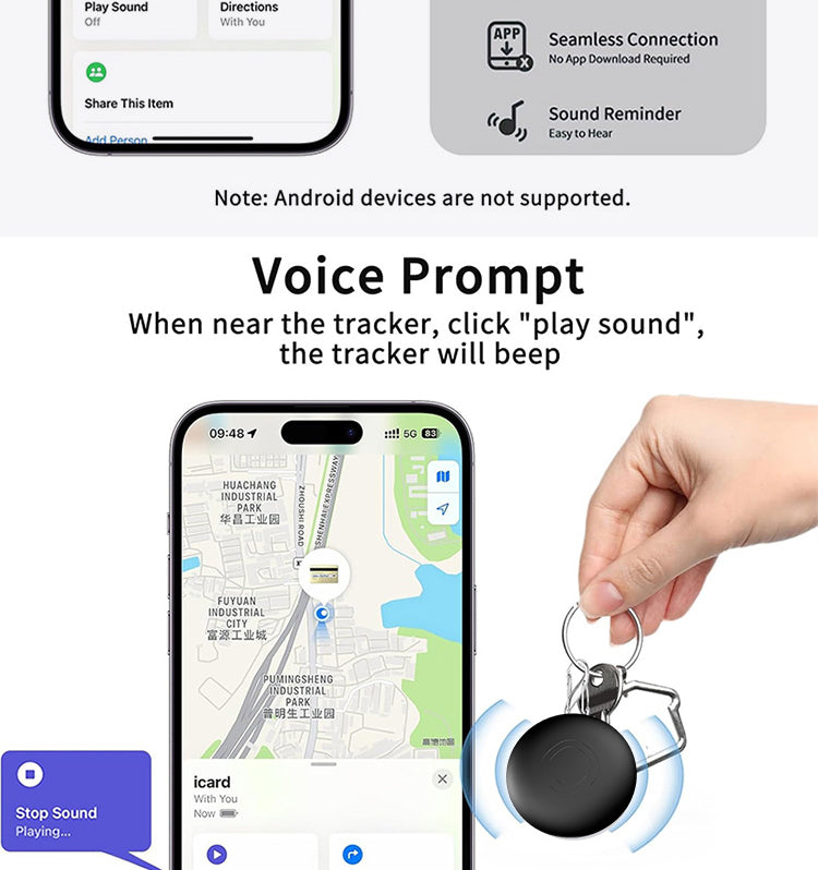 WESOLVET 4-Pack Smart Tracker Tags – Apple Find My GPS Locator IP67 Waterproof