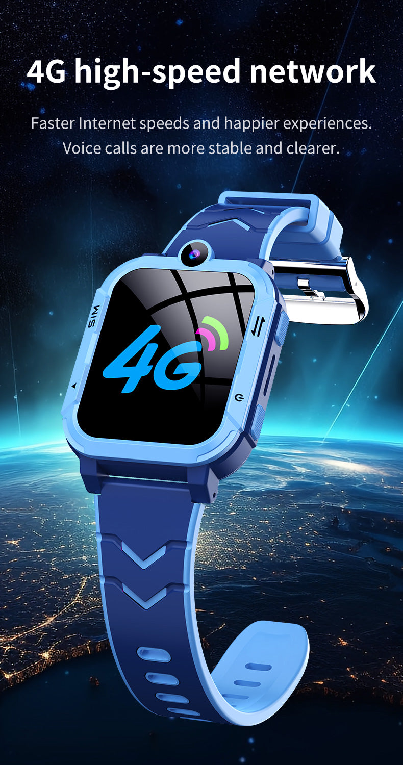Kids 4G GPS Smart Watch with SIM Card, SOS, Video Call & Location Tracking