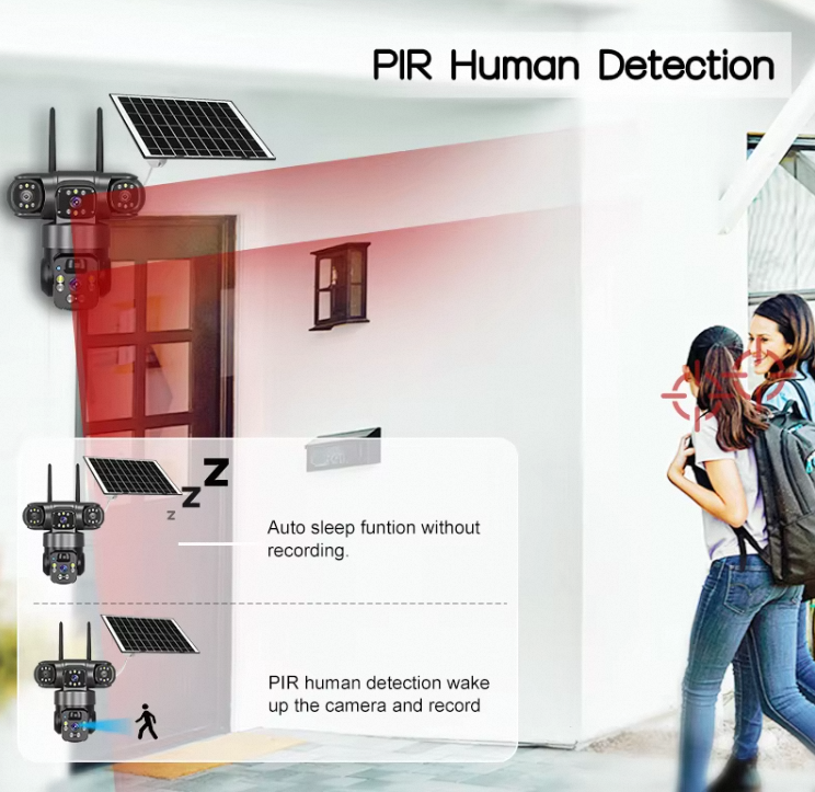 15MP 4G Solar Security Camera 360° WiFi Outdoor CCTV with Night Vision & Motion Tracking