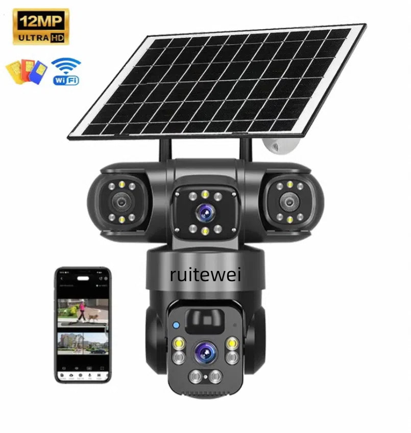 15MP 4G Solar Security Camera 360° WiFi Outdoor CCTV with Night Vision & Motion Tracking