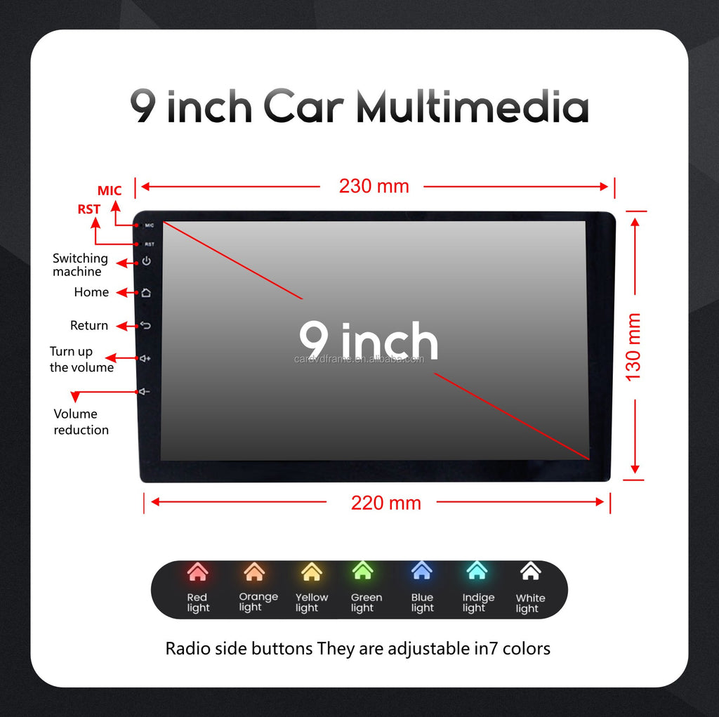 9/10 Inch Android Car Stereo with Wireless Apple CarPlay & Android Auto – IPS QLED Touchscreen GPS Navigation, Bluetooth, WiFi & 4G Double DIN Multimedia Player