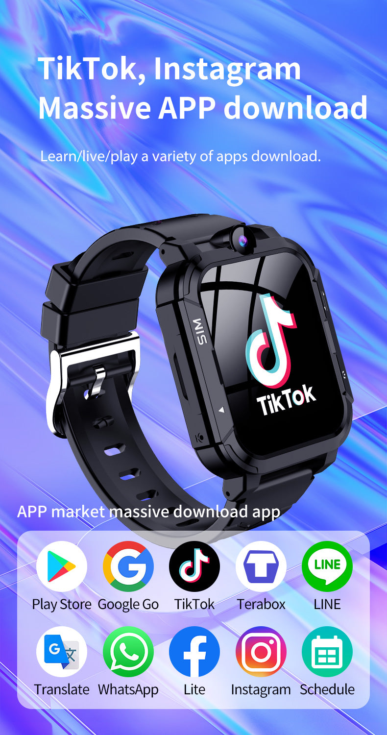 Kids 4G GPS Smart Watch with SIM Card, SOS, Video Call & Location Tracking
