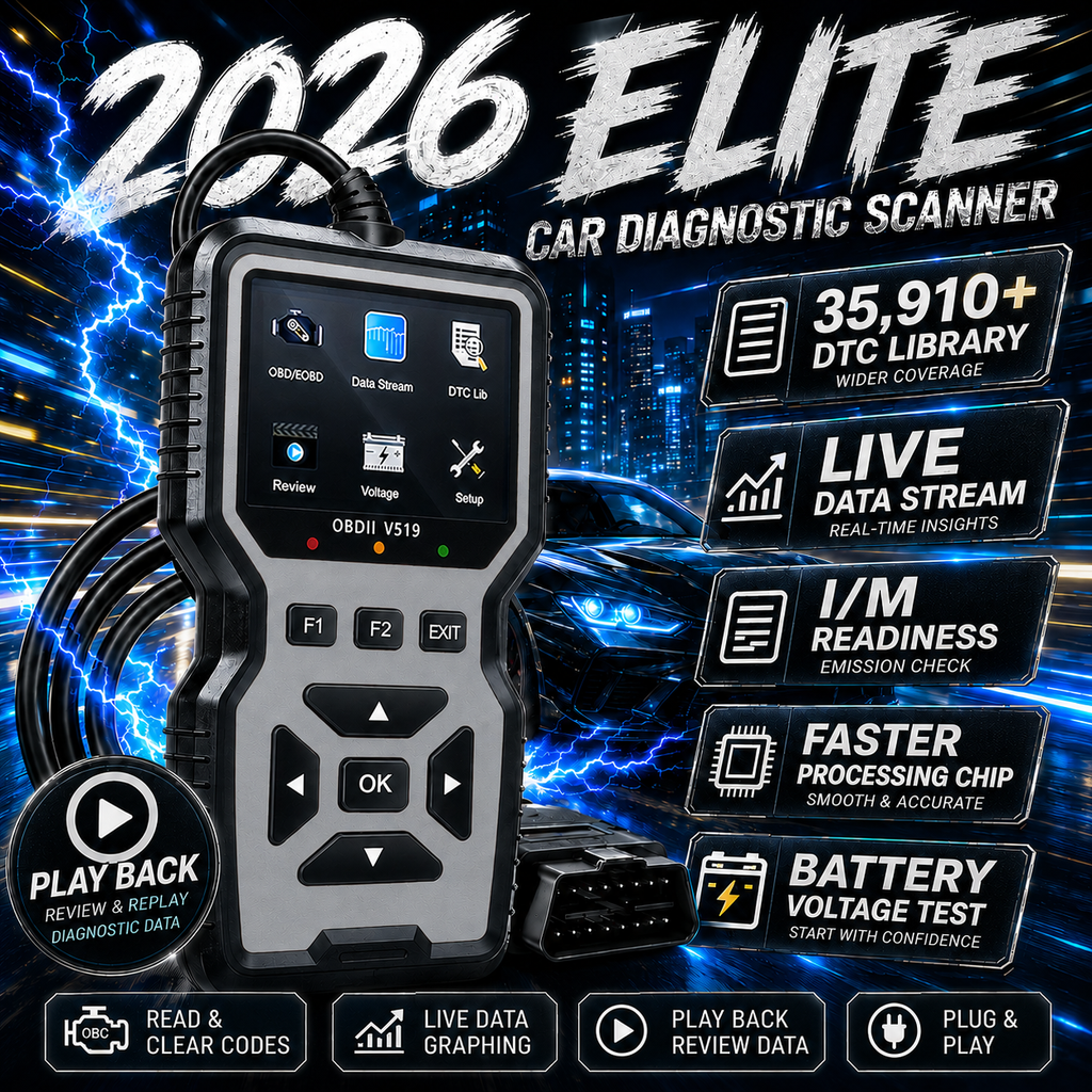 2026 V530 OBD2 Scanner Car Diagnostic Tool – Universal Engine Fault Code Reader with Live Data, Battery Test & 2.8" HD Display