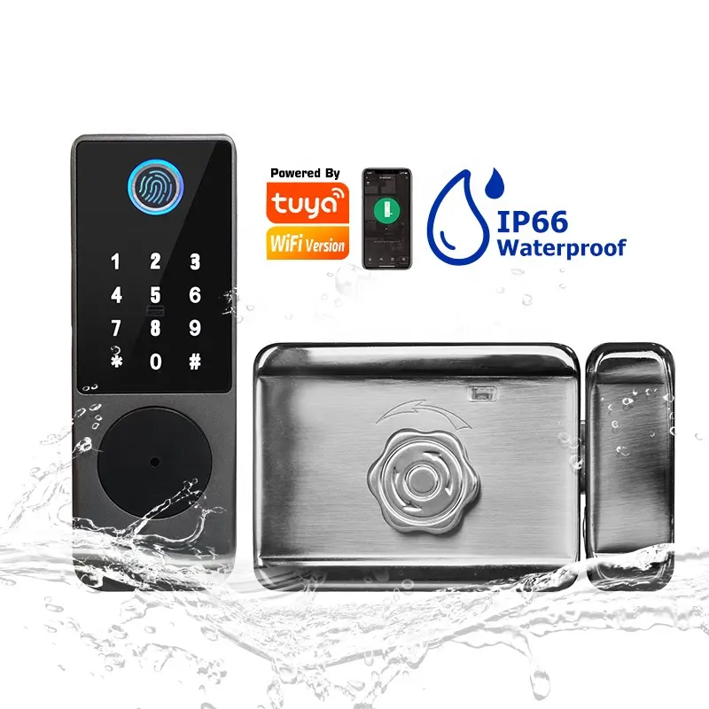 X1Pro Tuya Smart Fingerprint Door Lock – WiFi & Bluetooth Rim Lock for Gates