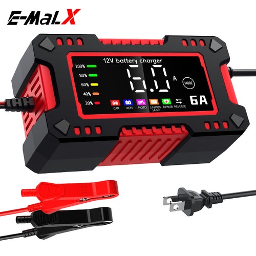 12V 6A Smart Car Battery Jump starter - Charger & Maintainer | Automatic Pulse Repair Charger for Cars & Motorcycles