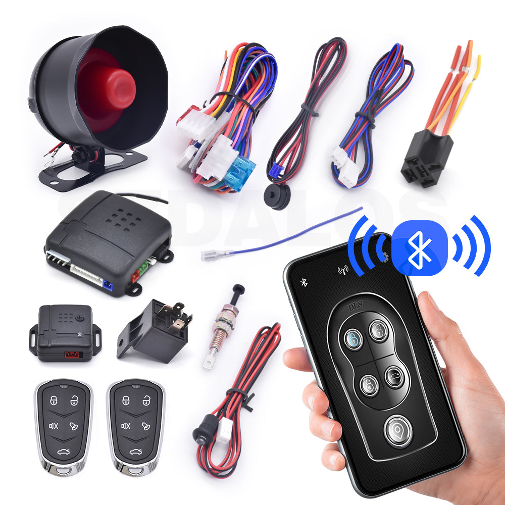 Universal 12V Car Alarm System – Bluetooth App Control, Keyless Entry & Anti-Theft
