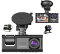 3 Lens 1080P HD Dash Cam for Cars | Front, Cabin & Rear Dashboard Camera with Night Vision