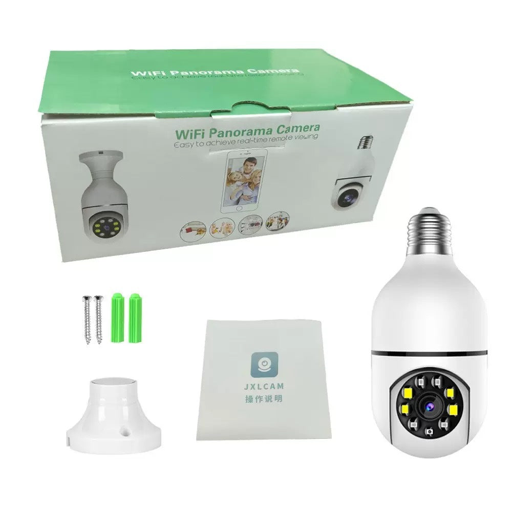 360° WiFi Light Bulb Security Camera with HD Night Vision
