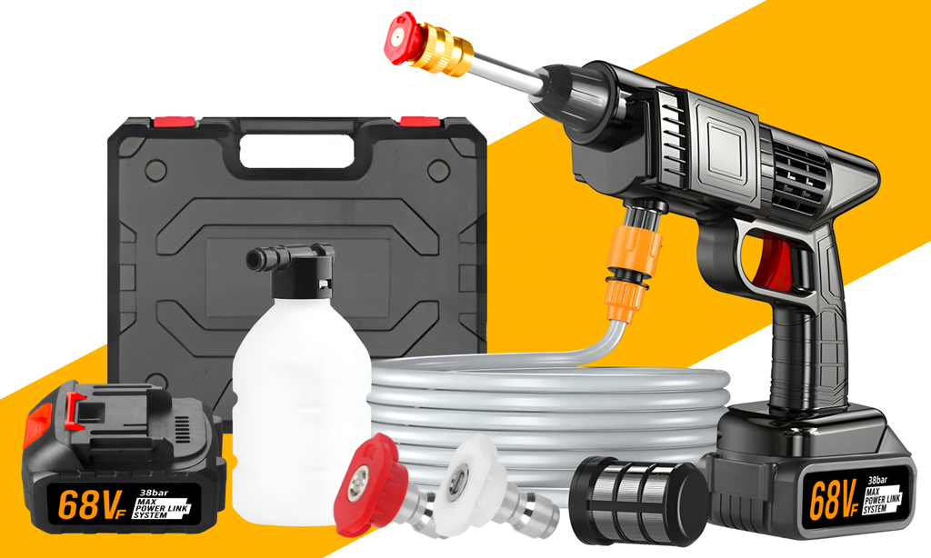 68VF Cordless High Pressure Washer Gun with Battery – Portable Electric Car Wash Machine for Cars, Garden, Patio & Floor Cleaning