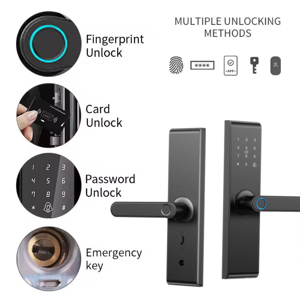 Z20 Smart Door Lock – Tuya WiFi Fingerprint, Password, Card & Key Keyless Entry