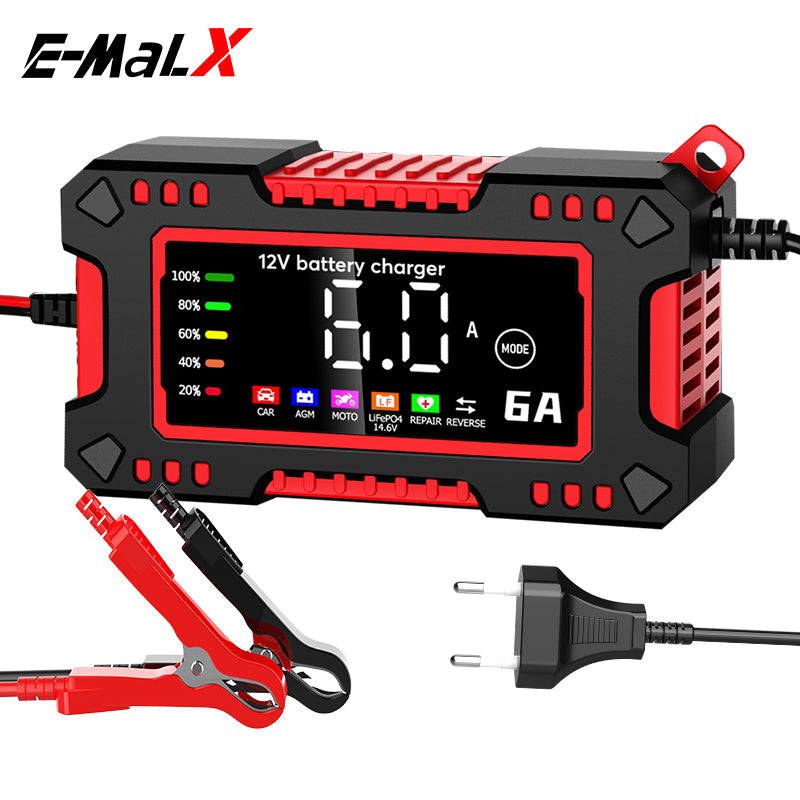 12V 6A Smart Car Battery Jump starter - Charger & Maintainer | Automatic Pulse Repair Charger for Cars & Motorcycles