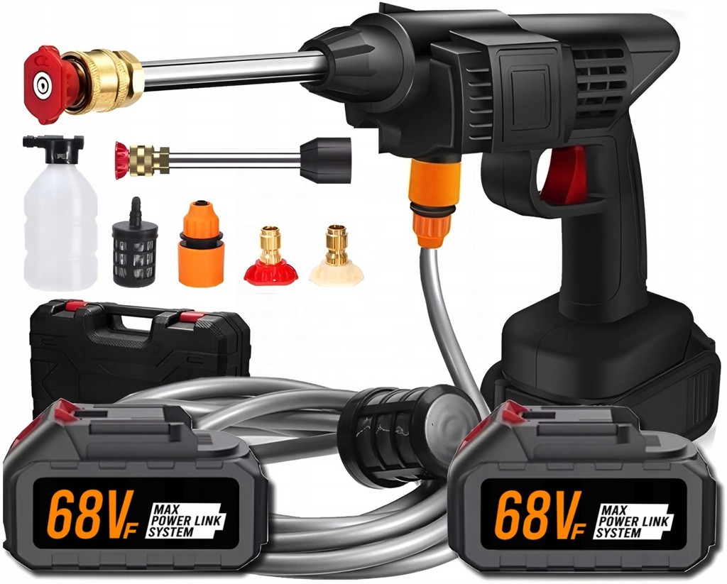 68VF Cordless High Pressure Washer Gun with Battery – Portable Electric Car Wash Machine for Cars, Garden, Patio & Floor Cleaning