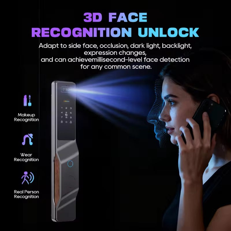 XFK50 Smart Door Lock – WiFi Fingerprint, Face Recognition, Password & Card