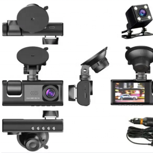 3 Lens 1080P HD Dash Cam for Cars | Front, Cabin & Rear Dashboard Camera with Night Vision