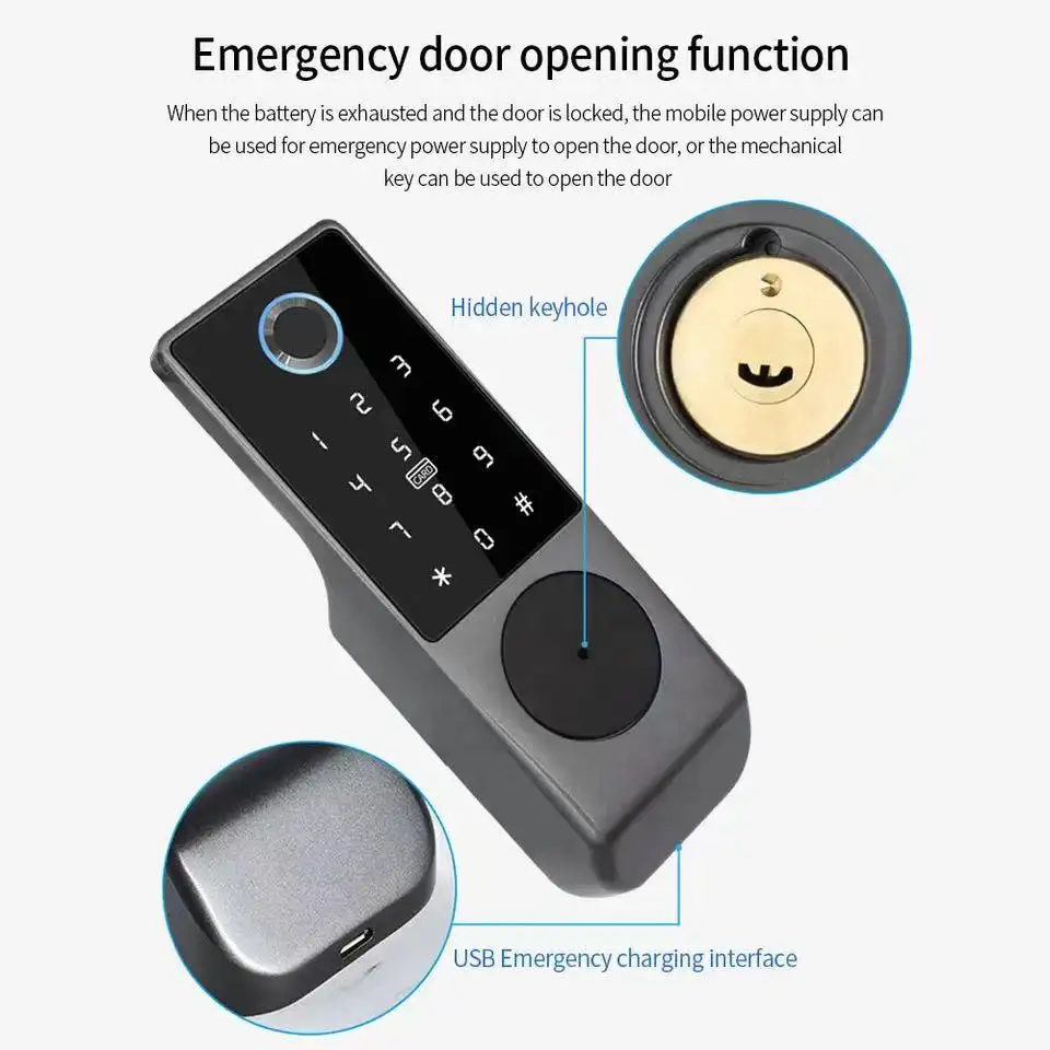 X1Pro Tuya Smart Fingerprint Door Lock – WiFi & Bluetooth Rim Lock for Gates