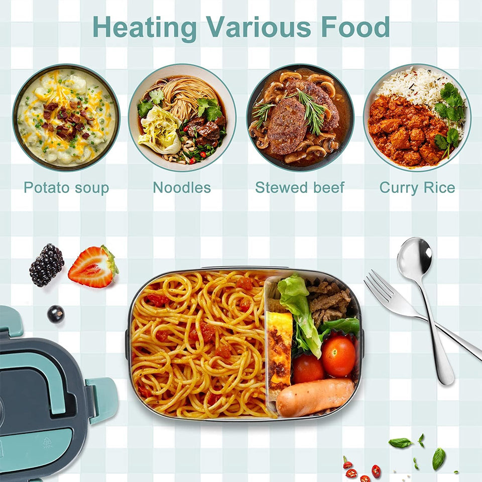 1.5L Electric Lunch Box Food Warmer for Car, Truck, Home & Office | 12V/24V/110V/220V Heated Lunch Box