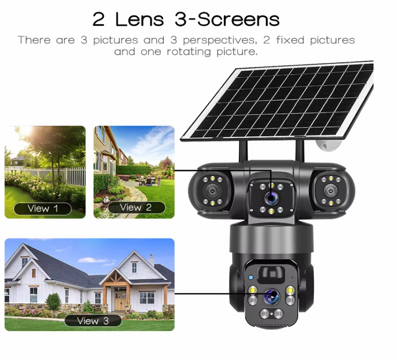 15MP 4G Solar Security Camera 360° WiFi Outdoor CCTV with Night Vision & Motion Tracking