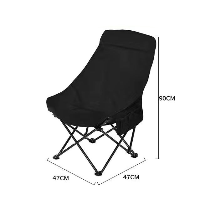 SK-21 Folding Camping Chair – Portable Oxford Fabric Moon Chair for Outdoor Use