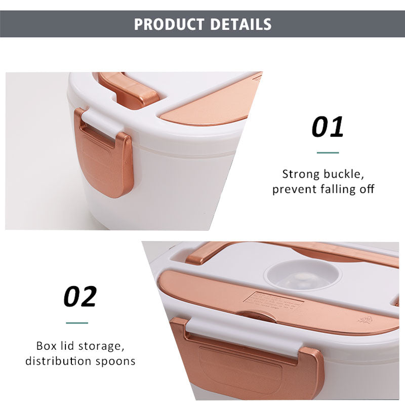 1.5L Electric Lunch Box Food Warmer for Car, Truck, Home & Office | 12V/24V/110V/220V Heated Lunch Box