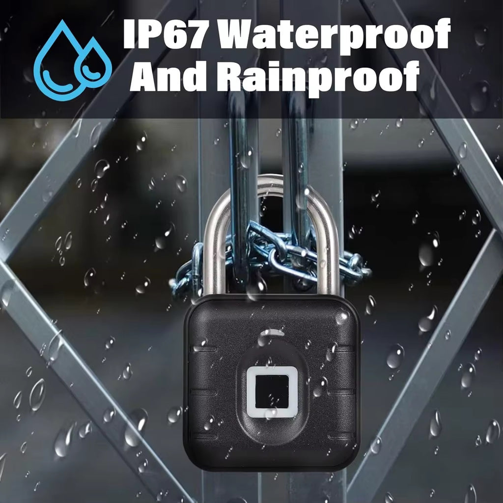 P2 Smart Fingerprint Padlock – Tuya App IP65 Waterproof Zinc Alloy Keyless Lock