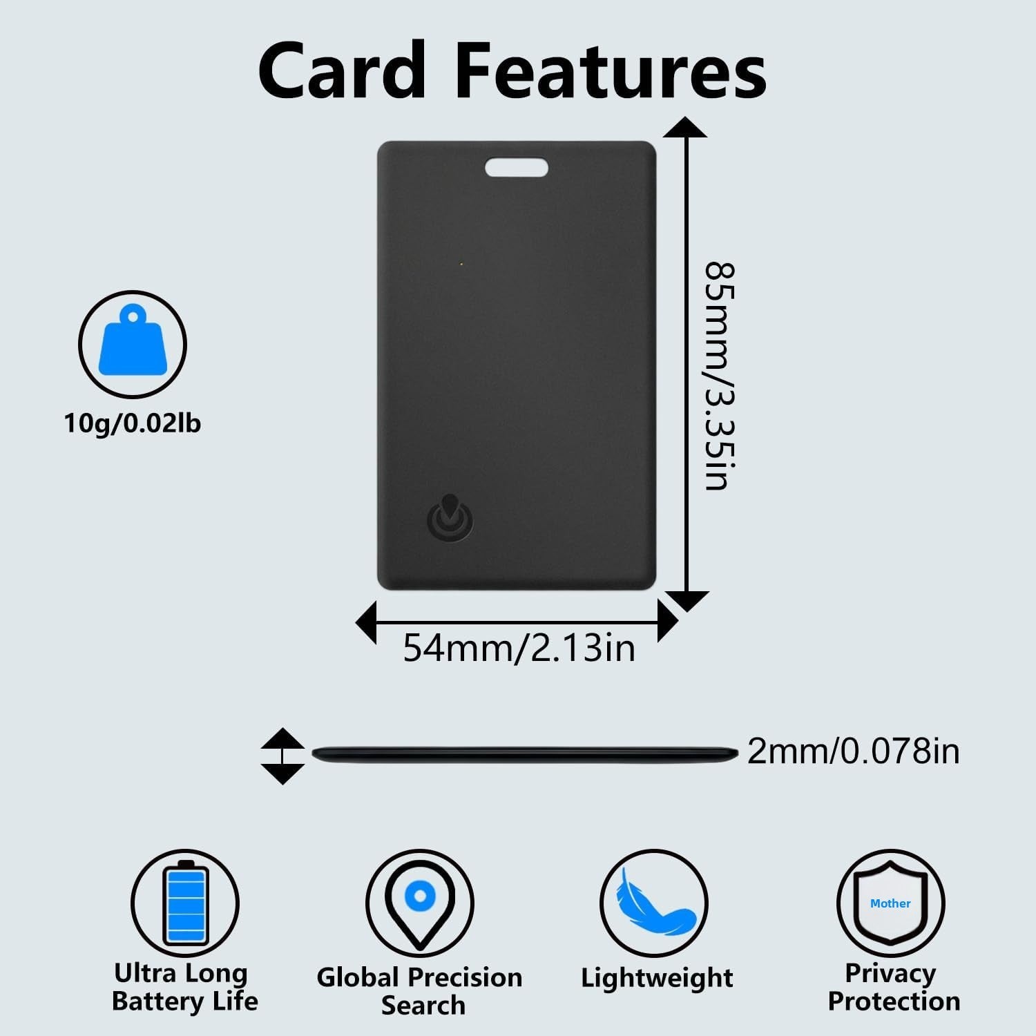WESOLVET Smart Wallet Tracker Card – Apple Find My & Google Find Hub GPS Locator