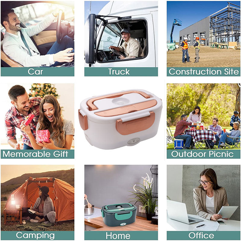 1.5L Electric Lunch Box Food Warmer for Car, Truck, Home & Office | 12V/24V/110V/220V Heated Lunch Box