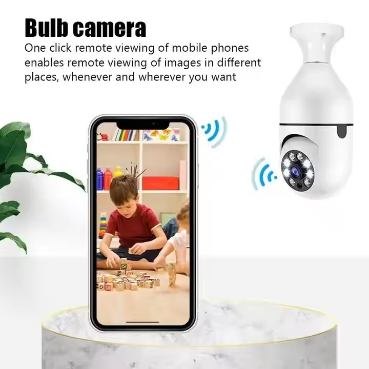 360° WiFi Light Bulb Security Camera with HD Night Vision