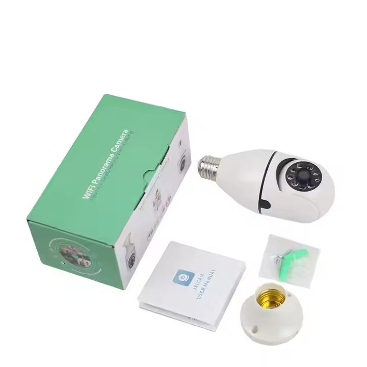 360° WiFi Light Bulb Security Camera with HD Night Vision