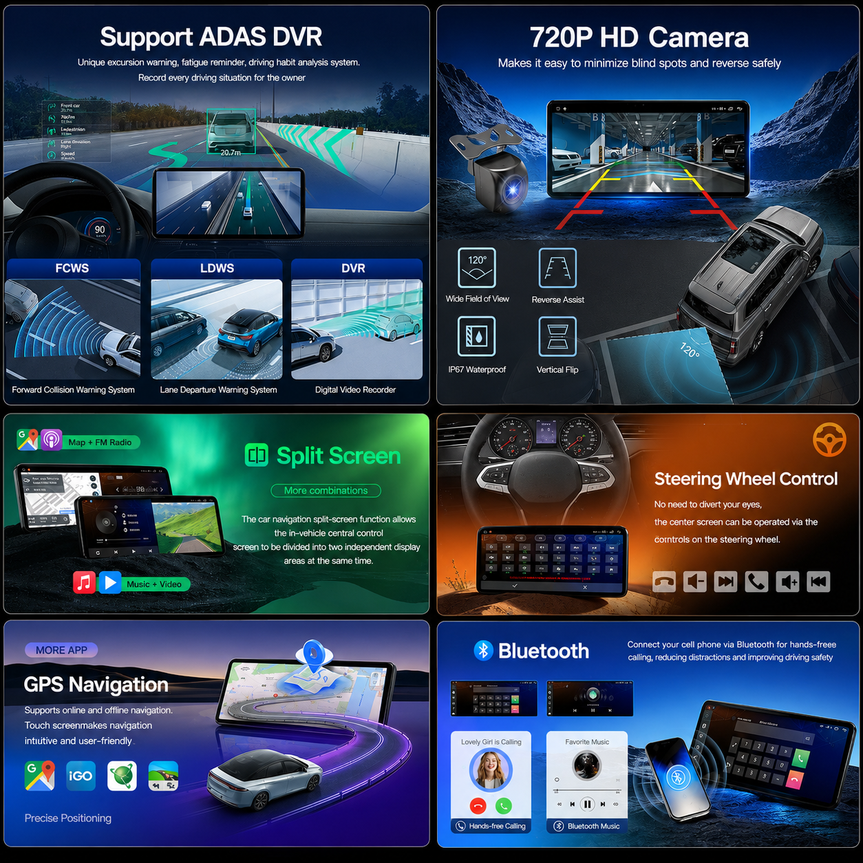 🚗 AIJIA 12.3″ Android Car Multimedia Player | CarPlay, Android Auto, GPS & DSP