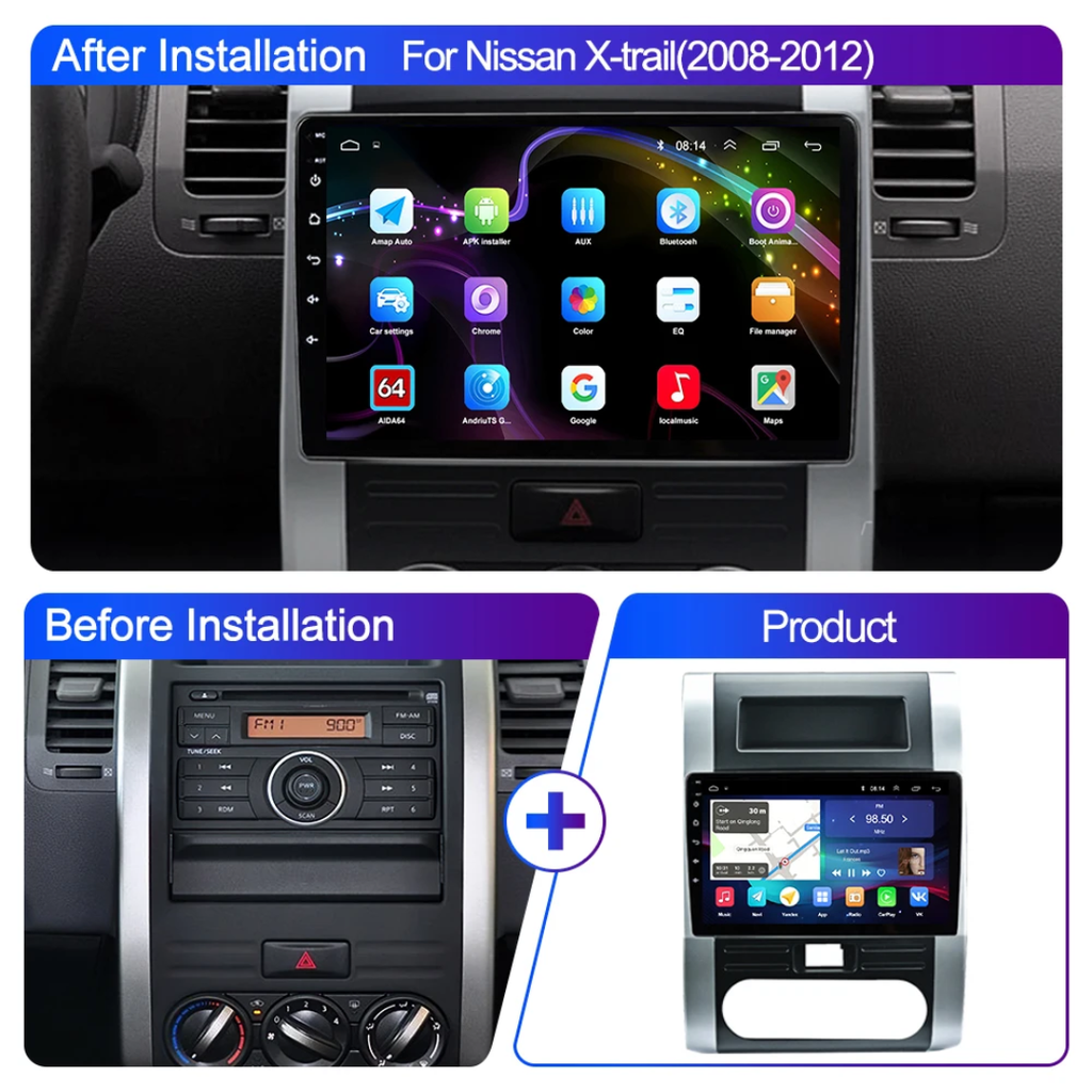 🚗 10.1" Android Car Radio Stereo for Nissan X-Trail T31 (2007–2013)