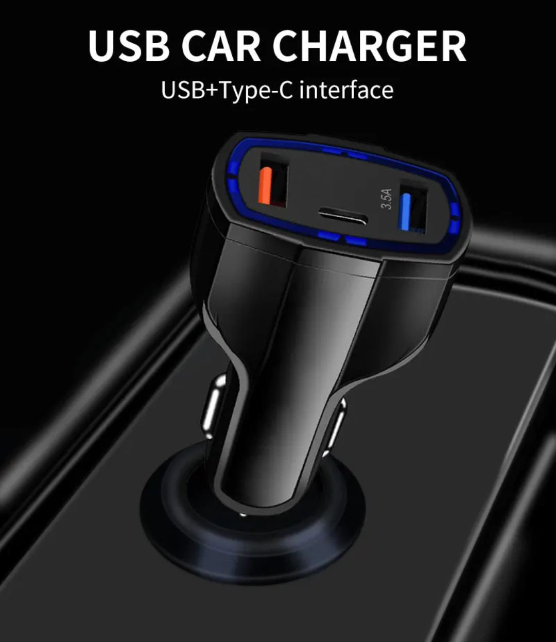 🚗⚡ Dual USB Car Charger | 3.5A Fast Charging Adapter