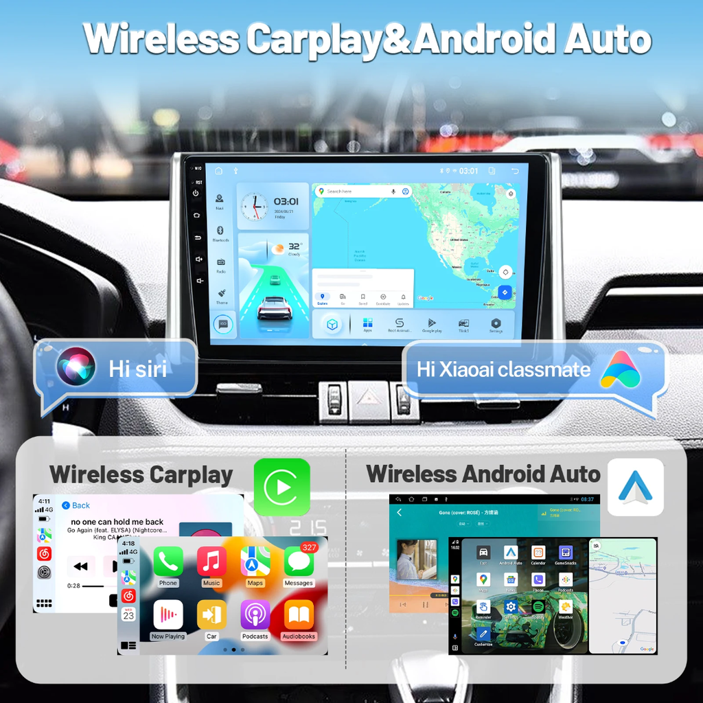 Toyota RAV4 Android Car Stereo 10″ | 2019–2021 | Touchscreen GPS, Bluetooth, CarPlay & Android Auto